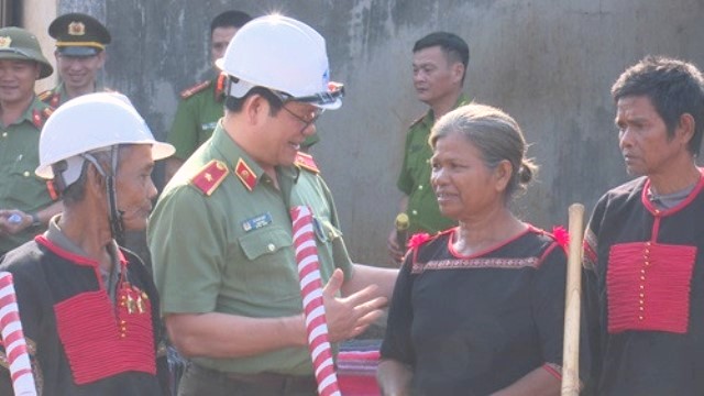 Thiếu tướng Lê Vinh Quy – Giám đốc Công an tỉnh Đắk Lắk phát biểu tại lễ khởi công