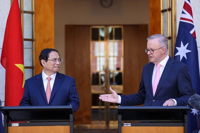 Thủ tướng Australia: "Việc nâng cấp mối quan hệ của chúng ta lên Đối tác Chiến lược toàn diện sẽ đưa Australia và Việt Nam trở thành một trong những đối tác quan trọng nhất của nhau" - Ảnh: VGP/Nhật Bắc
