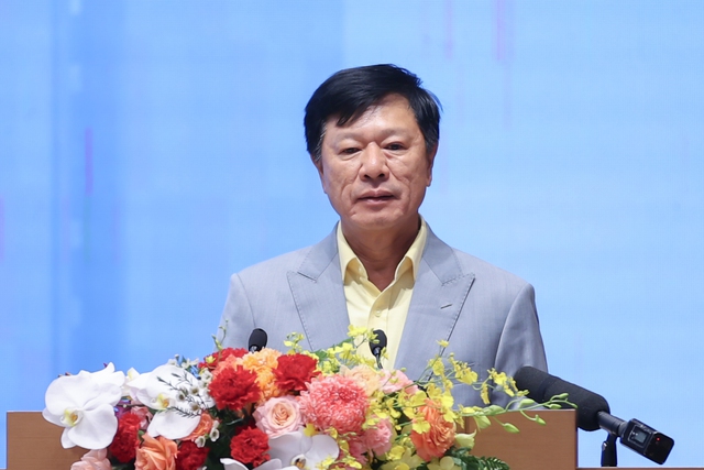 Ông Trương Anh Tuấn – Chủ tịch HĐQT Tập đoàn Hoàng Quân phát biểu tại Hội nghị - Ảnh VGP/Nhật Bắc