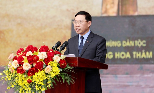 Chủ tịch UBND tỉnh Bắc Giang Lê Ánh Dương phát biểu tại buổi lễ. Ảnh VGP
