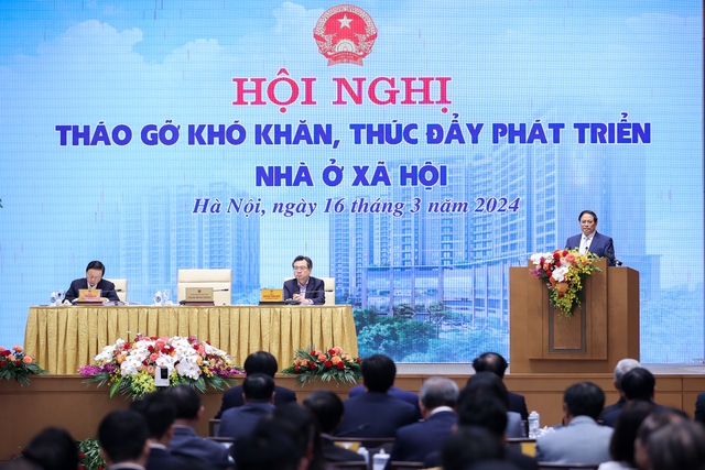 Thủ tướng Chính phủ Phạm Minh Chính chủ trì hội nghị tháo gỡ khó khăn, thúc đẩy phát triển nhà ở xã hội