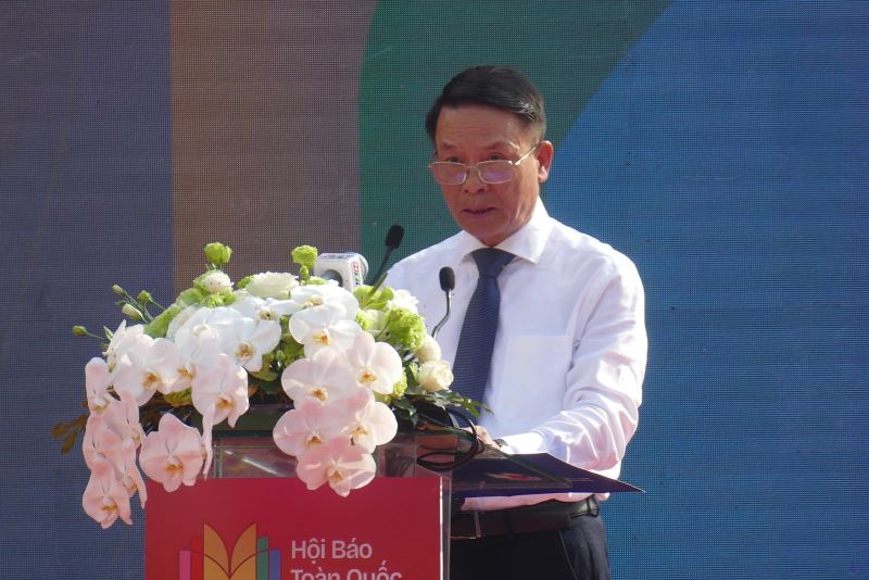 Ông Nguyễn Đức Lợi, Phó Chủ tịch Thường trực Hội Nhà báo Việt Nam, Trưởng ban Tổ chức Hội báo toàn quốc 2024, phát biểu bế mạc