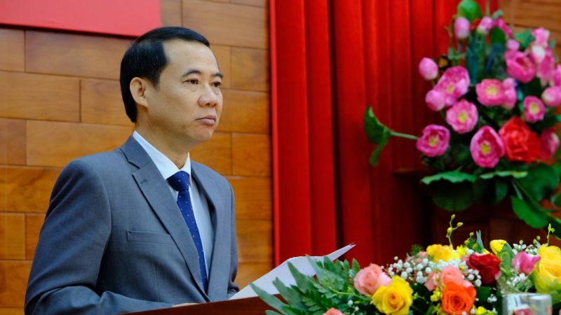 Đồng chí Nguyễn Thái Học, Quyền Bí thư Tỉnh ủy Lâm Đồng phát biểu nhậm chức.