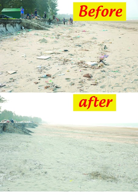 Kết quả sau chiến dịch làm sạch bãi biển Cửa Lò.