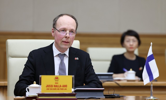 Chủ tịch Quốc hội Phần Lan cam kết làm hết sức mình để thúc đẩy tháo gỡ thẻ vàng IUU cho thủy sản Việt Nam - Ảnh: VGP/Nhật Bắc