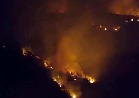 Khu vực cháy rừng xảy ra tại 2 bản Dào Cu Nha và Hú Trù Lình, huyện Mù Cang Chải (Yên Bái).