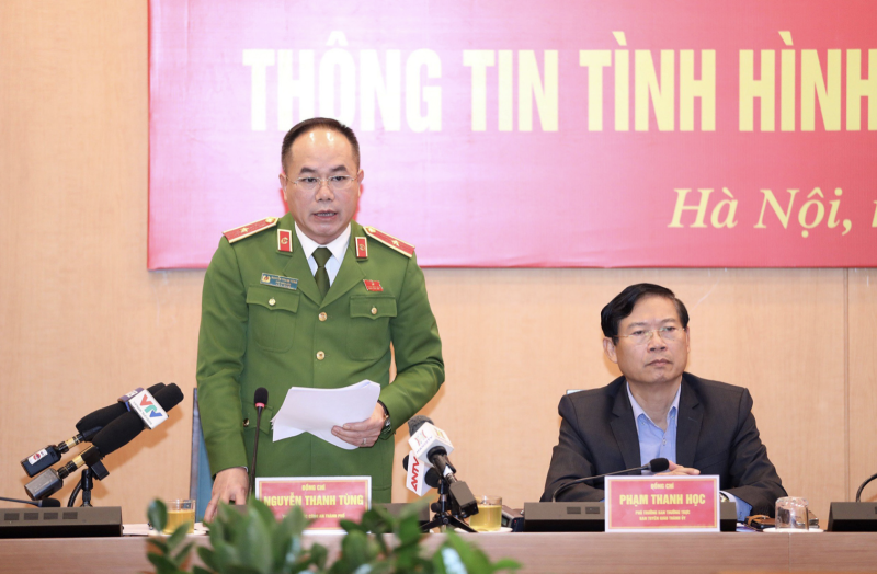 Thiếu tướng Nguyễn Thanh Tùng thông tin tại họp báo chiều 28.3