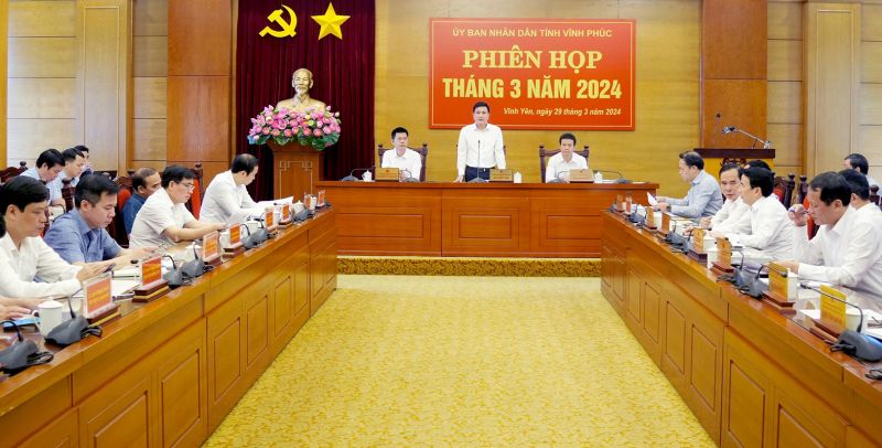 Phó Chủ tịch Thường trực UBND tỉnh Vũ Việt Văn phát biểu tại phiên họp. Ảnh: Chu Kiều