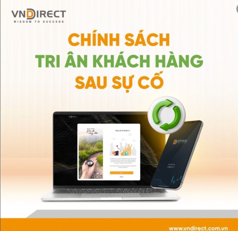 VNDirect phát đi thông báo tri ân khách hàng trên webite chính thức.