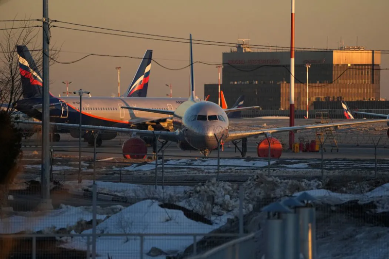 Một chiếc máy bay Aeroflot tại sân bay ngoại ô Moscow đầu năm 2022. Ảnh: AP