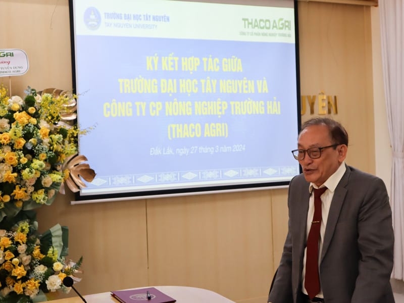Ông Phan Tiềm - Hiệu trưởng Trường Cao đẳng THACO, Phó Giám đốc Ban Đào tạo phát biểu
