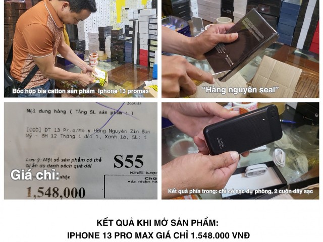 Kết quả khi mở đơn hàng sản phẩm iPhone 13 Pro Max giá chỉ 1.548.000 đồng.