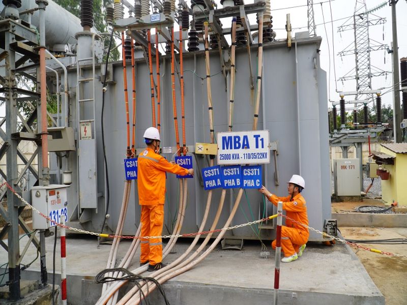 Thi công nâng công suất MBA T1 TBA 110 kV Hà Tu từ 25 MVA lên 63 MVA