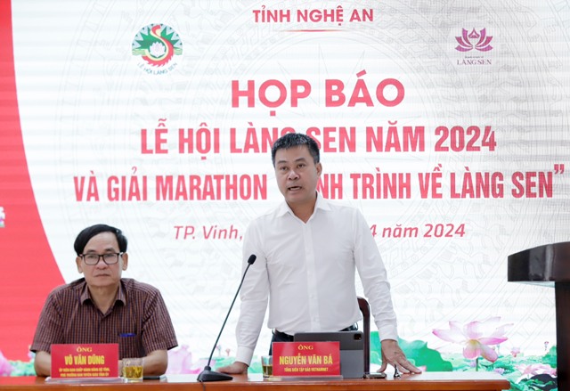 Tổng Biên tập Báo VietNamNet Nguyễn Văn Bá chia sẻ tại cuộc họp báo giải marathon 