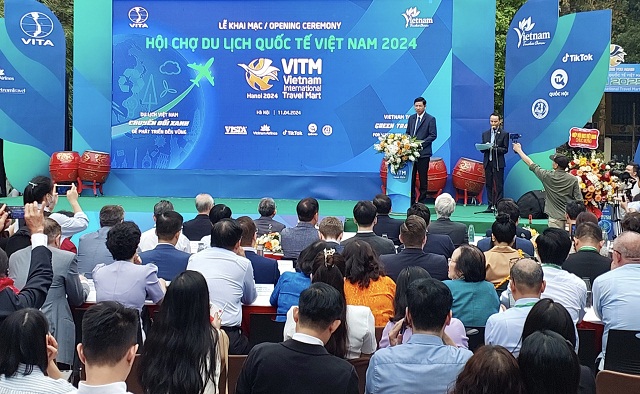 Quang cảnh Lễ khai mạc Hội chợ Du lịch Quốc tế Việt Nam - VITM Hanoi 2024. Ảnh: Lê Chi