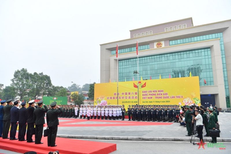 Quang cảnh Lễ đón Bộ trưởng Đổng Quân và đoàn Trung Quốc. Ảnh: Trọng Hải