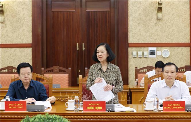 Thường trực Ban Bí thư Trương Thị Mai phát biểu chỉ đạo hội nghị - Ảnh: TTXVN