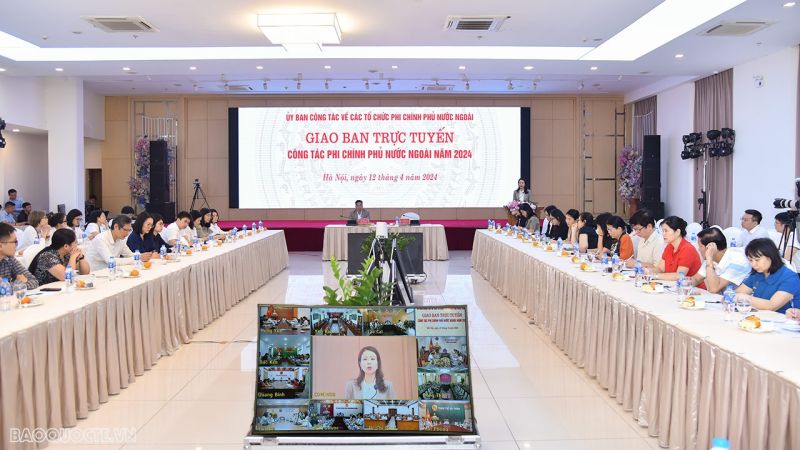 Hội nghị được tổ chức trực tiếp tại đầu cầu Hà Nội và trực tuyến tới 63 tỉnh, thành phố cả nước. (Ảnh: Anh Sơn)