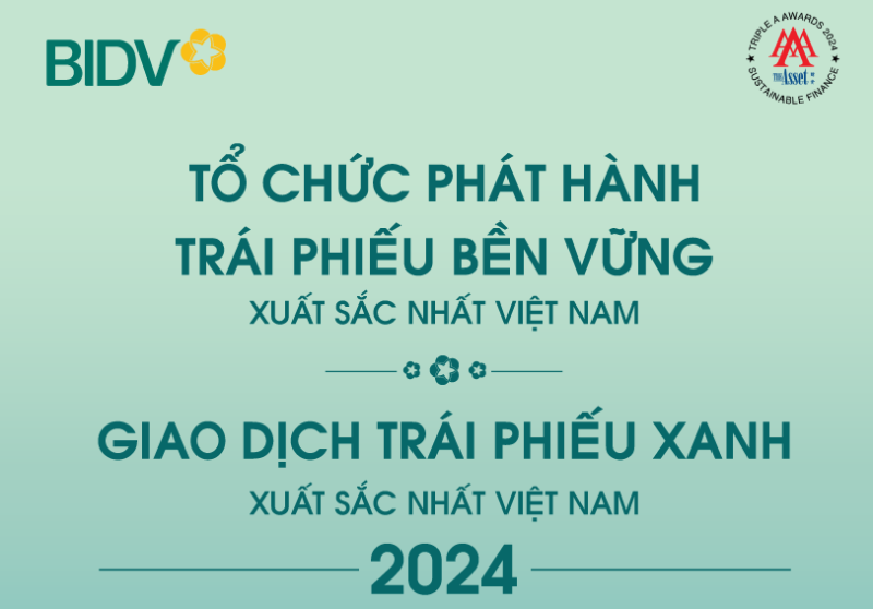 BIDV được vinh danh trong lĩnh vực tài chính bền vững