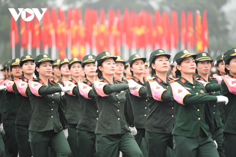 Lực lượng quân đội tham gia hợp luyện Lễ diễu binh, diễu hành kỷ niệm 70 năm Chiến thắng Điện Biên Phủ