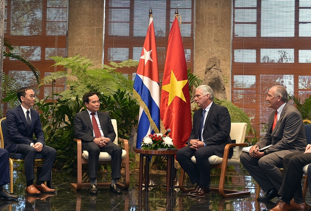 Phó Thủ tướng Trần Lưu Quang nêu một số đề xuất cụ thể nhằm tiếp tục thúc đẩy quan hệ hợp tác toàn diện, thực chất và hiệu quả giữa hai nước - Ảnh: VGP/Hải Minh