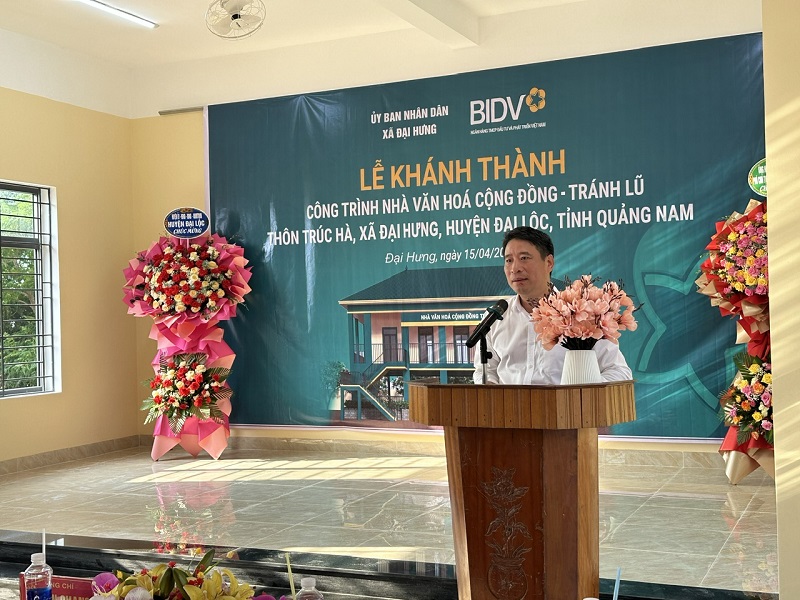 Phó Tổng giám đốc, Chủ tịch Công đoàn BIDV Trần Phương phát biểu tại sự kiện