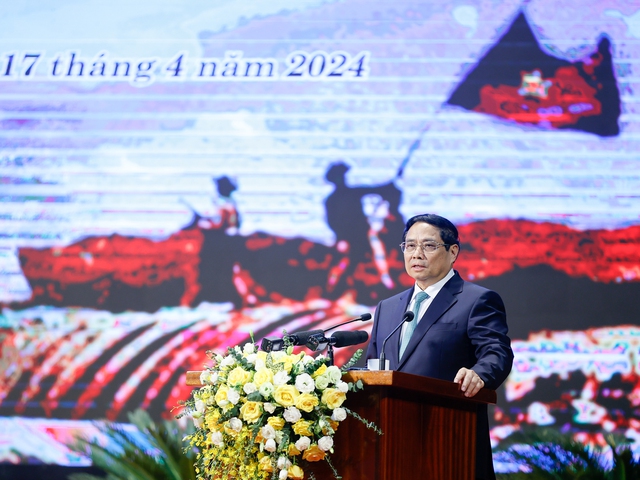 Thủ tướng Phạm Minh Chính: Chiến thắng Điện Biên Phủ là là chiến thắng của bản lĩnh, trí tuệ và chủ nghĩa anh hùng cách mạng Việt Nam, của lương tri và phẩm giá con người - Ảnh: VGP/Nhật Bắc