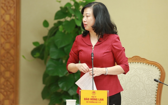 Bộ trưởng Bộ Y tế Đào Hồng Lan phát biểu tại cuộc làm việc - Ảnh: VGP/Minh Khôi