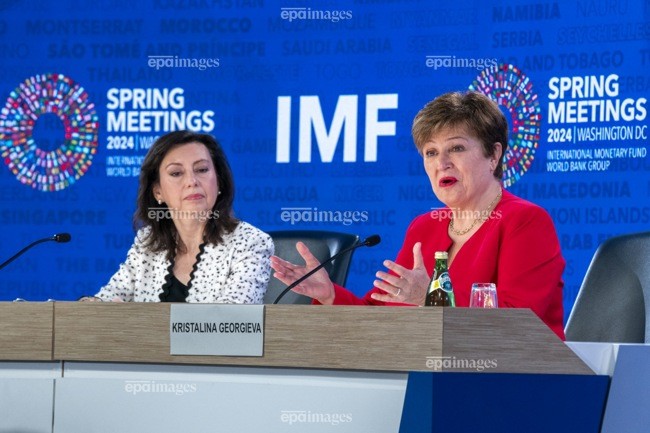 Tổng giám đốc IMF Kristalina Georgieva phát biểu tại phiên họp mùa Xuân, ở Washington D.C ngày 18/4. (Nguồn: EPA)
