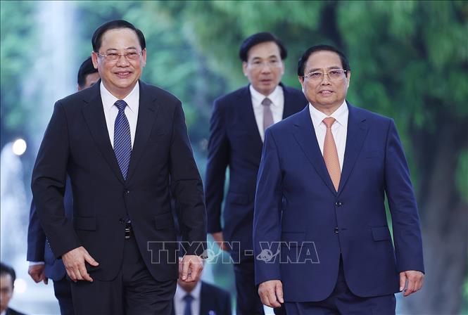 Thủ tướng Phạm Minh Chính và Thủ tướng Lào Sonexay Siphandone.