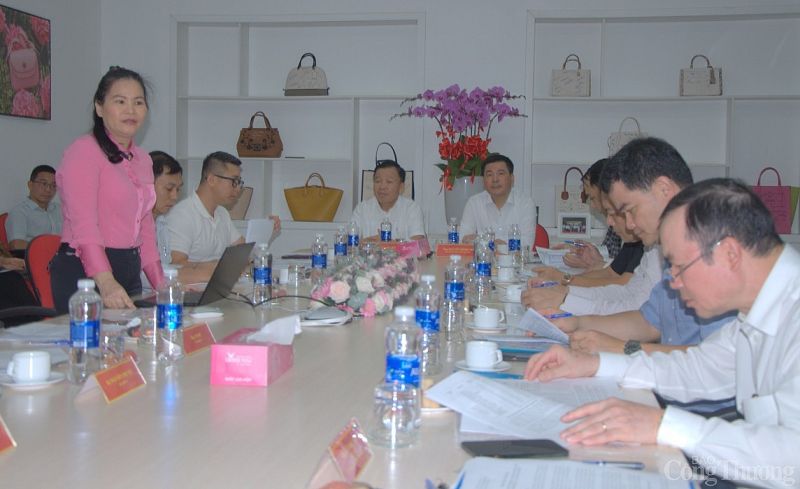 Bộ trưởng Nguyễn Hồng Diên làm việc với Hiệp hội Da giầy - Túi xách Việt Nam (Ảnh: Báo Công thương)