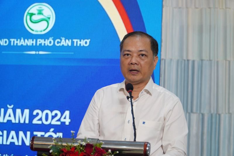 Ông Nguyễn Anh Sơn, Cục trưởng Cục Xuất nhập khẩu báo cáo tình hình xuất khẩu gạo năm 2023 và quý I/2024.