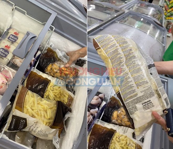 Theo lời giới thiệu của nhân viên bán hàng, đây là sản phẩm khoai tây nhập từ Bỉ. (Ảnh: Cắt từ clip) Theo lời giới thiệu của nhân viên bán hàng, đây là sản phẩm khoai tây nhập từ Bỉ. (Ảnh: Cắt từ clip)