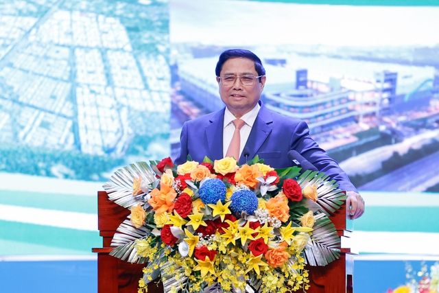 Thủ tướng Phạm Minh Chính nhấn mạnh, Tây Ninh có nhiều tiềm năng, lợi thế; hội đủ 3 yếu tố "thiên thời, địa lợi, nhân hòa" để tăng tốc phát triển nhanh, bền vững - Ảnh: VGP/Nhật Bắc
