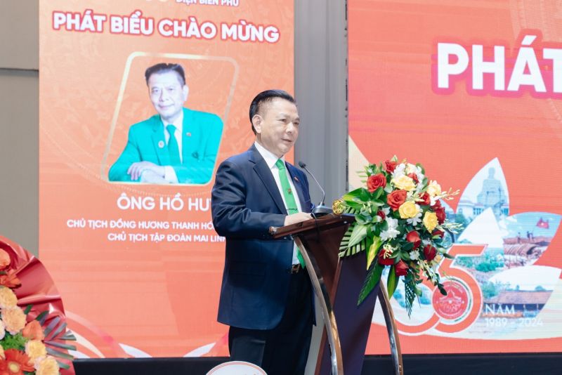 Ông Hồ Huy - Chủ tịch Hội đồng hương Thanh Hóa tại TP. Hồ Chí Minh phát biểu chào mừng
