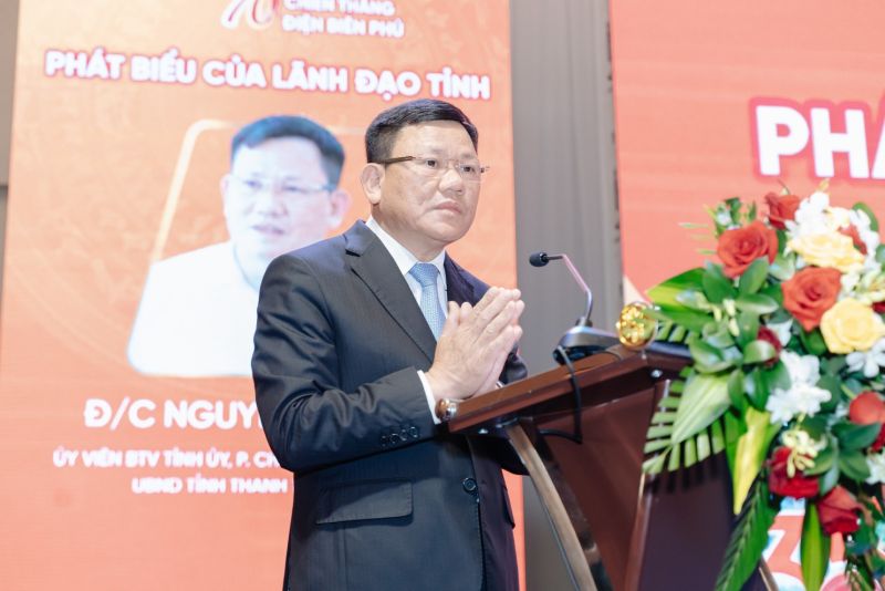 Phó Chủ tịch Thường trực UBND tỉnh Nguyễn Văn Thi phát biểu tại chương trình họp mặt