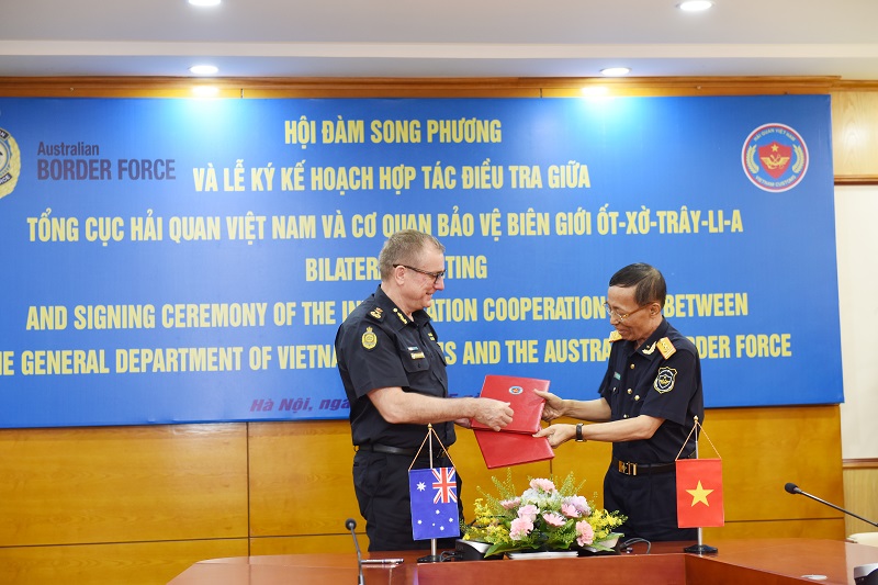 ký Kế hoạch hợp tác điều tra giữa Hải quan Việt Nam và Cơ quan Bảo vệ Biên giới Australia
