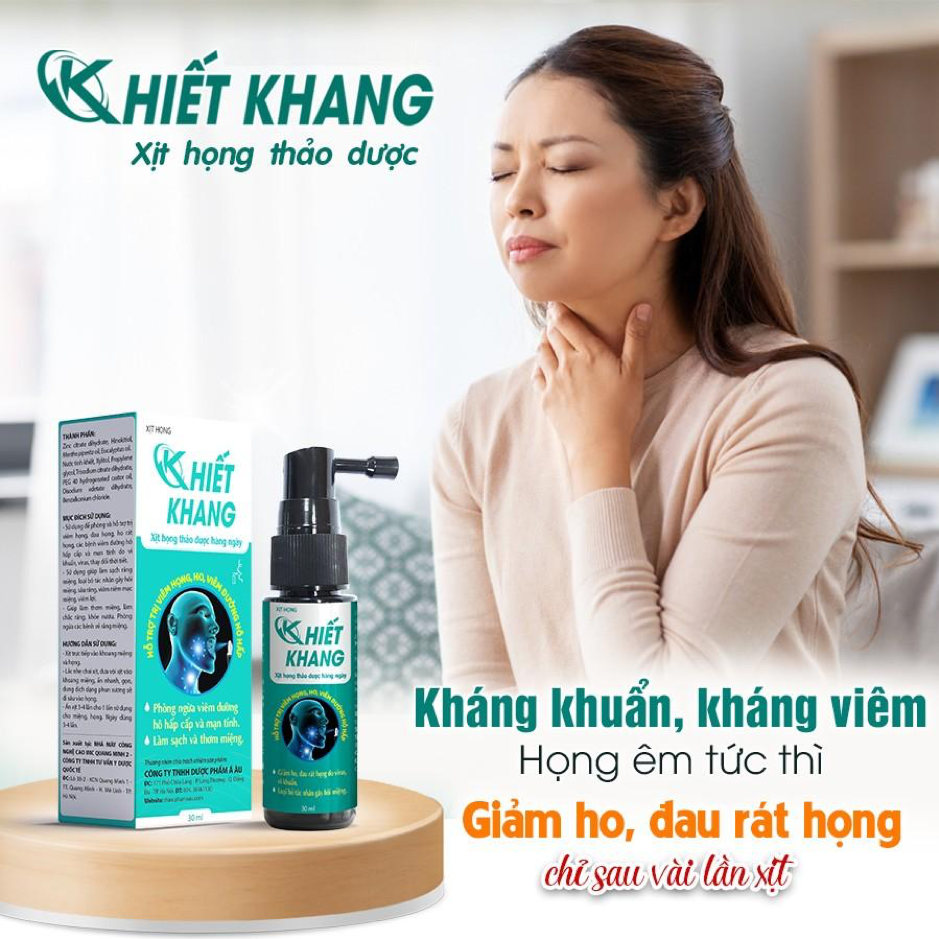 Xịt họng thảo dược Khiết Khang giúp cải thiện tình trạng đau rát họng, khó nuốt
