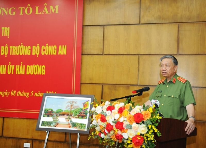 Đại tướng Tô Lâm, Ủy viên Bộ Chính trị, Bộ trưởng Công an phát biểu tại buổi làm việc