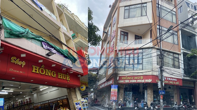 Hai địa điểm mang tên Shop Hồng Huệ đặt trên đường Hoàng Văn Thụ, TP Nam Định