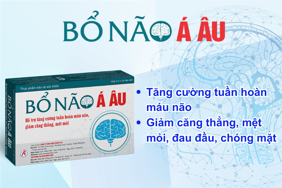 TPBVSK Bổ Não Á Âu hỗ trợ cải thiện thiếu máu não ở người trẻ