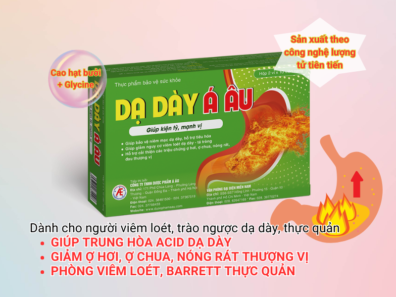 Viên uống Dạ Dày Á Âu giúp cải thiện tình trạng trào ngược dạ dày hiệu quả