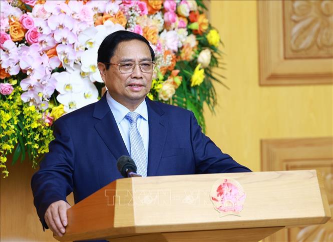 Thủ tướng Phạm Minh Chính phát biểu tại cuộc Tọa đàm. Ảnh: Dương Giang/TTXVN