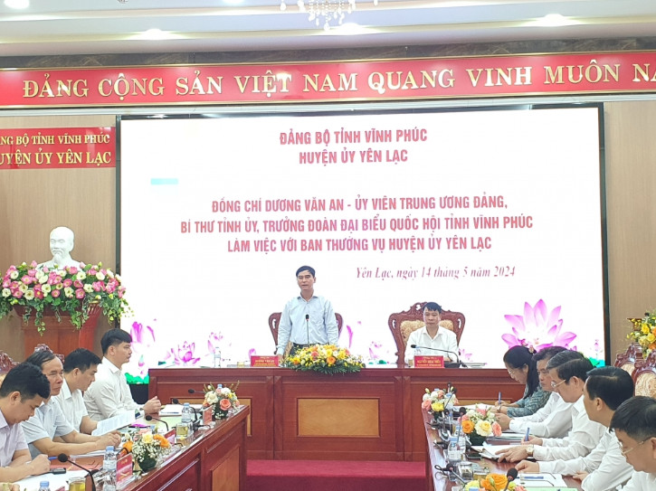 Bí thư Tỉnh ủy Dương Văn An phát biểu chỉ đạo tại buổi làm việc