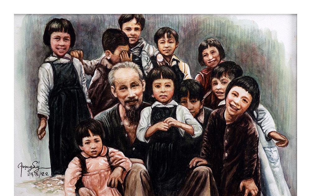 Xúc động triển lãm “Tấm lòng của họa sĩ Việt kiều với Bác Hồ”