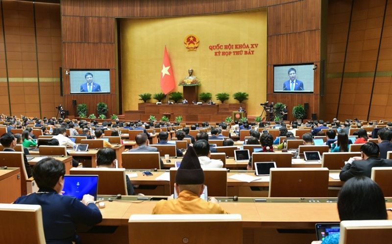 Quang cảnh phiên họp của Quốc hội ngày 22.5 tại Kỳ họp thứ 7, Quốc hội khóa XV.