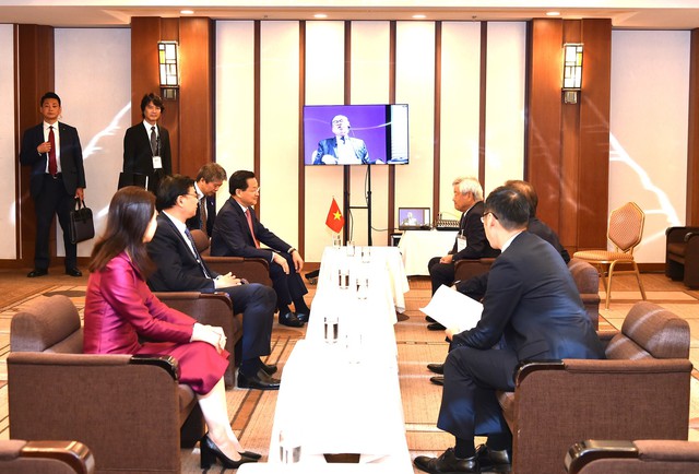 Phó Thủ tướng đề nghị Tập đoàn Nikkei phối hợp chặt chẽ trong công tác truyền thông, quảng bá hình ảnh Việt Nam và góp phần cụ thể hóa tuyên bố chung về nâng cấp quan hệ giữa hai nước. Ảnh: VGP/Trần Mạnh