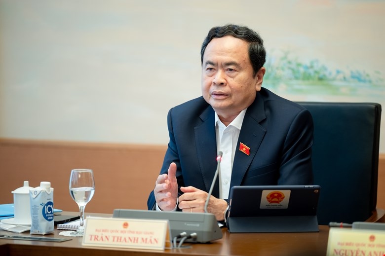 Chủ tịch Quốc hội Trần Thanh Mẫn phát biểu thảo luận tại tổ. Ảnh: Phạm Thắng