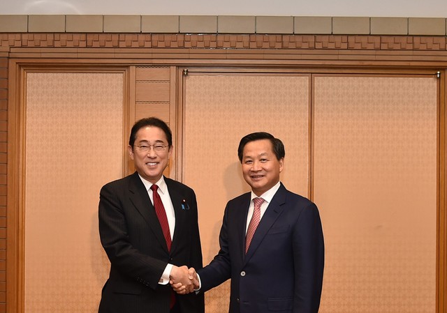 Thủ tướng Nhật Bản Kishida khẳng định tiếp tục thúc đẩy quan hệ Đối tác chiến lược toàn diện Việt Nam - Nhật Bản phát triển thực chất, hiệu quả hơn nữa trên tất cả các lĩnh vực trong thời gian tới. Ảnh VGP/Trần Mạnh