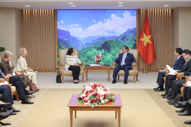 Theo Thủ tướng Phạm Minh Chính, Việt Nam luôn coi trọng và chủ trương thúc đẩy, làm sâu sắc hơn nữa hợp tác Việt Nam - WB - Ảnh: VGP/Nhật Bắc